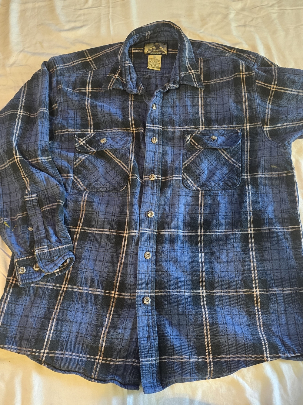 Field & Stream Blue Plaid 100% Cotton